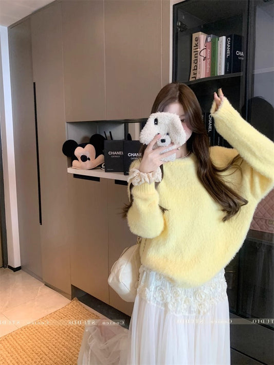 Korean Loose-Fit Round Neck Sweater