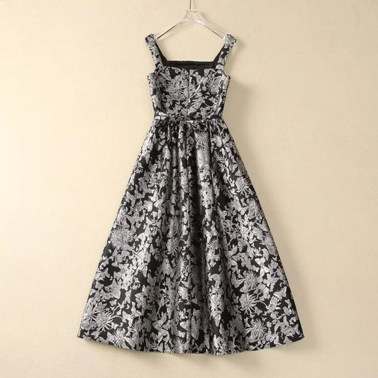 Jacquard Halter Swing Maxi Dress - All Dresses - Maxi Dress - 2