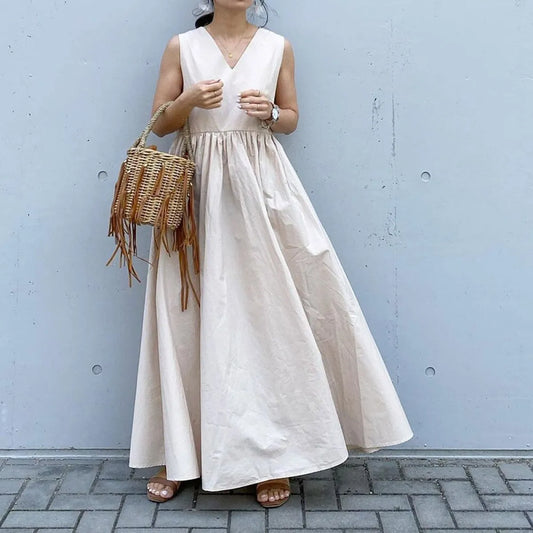 Korean Sleeveless Patchwork Midi Dress - All Dresses - Midi Dress - 2