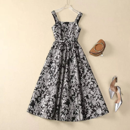 Jacquard Halter Swing Maxi Dress - All Dresses - Maxi Dress - 4