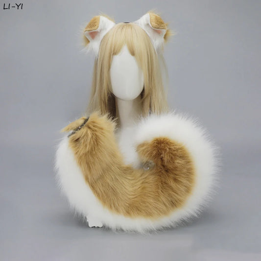 Furry Anime Dog Ear Headband & Tail Set