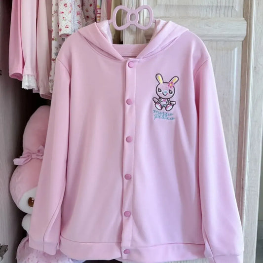 Harajuku Sweet Cartoon Print Zip-Up Hoodie - Women’s - Hoodie - 2
