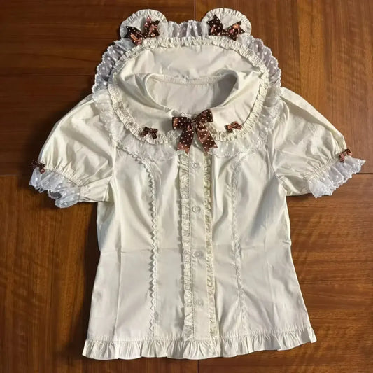 Sweet Lolita Ruffle Puff Sleeve Blouse - Women’s Clothing & Accessories - Blouse - 2
