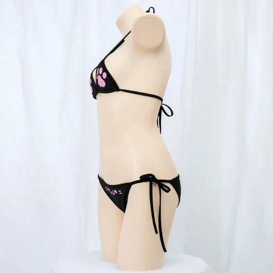 Anime Cat Paw Bikini Cosplay Set - Women’s - Swimsuit / Bikini / One-Piece Swimwear - 2