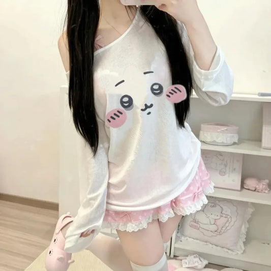 Sweet Cartoon Seal Print Long Sleeve T-Shirt - T-Shirts - T-Shirt - 1