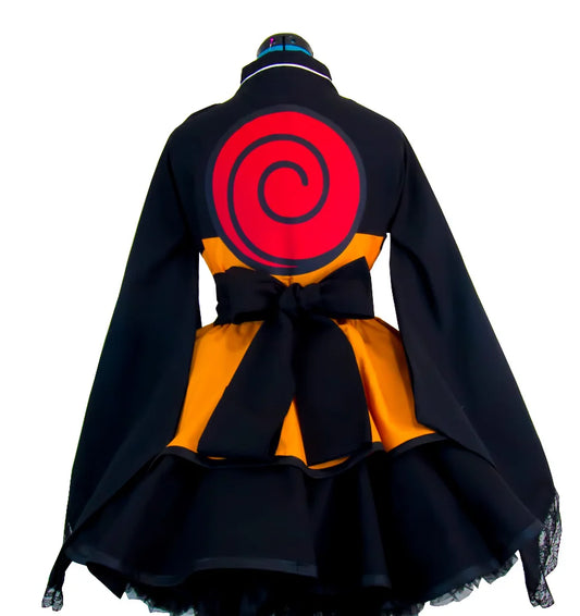 Naruto Uzumaki Gender Swap Kimono Lolita Dress - Kawaii Stop - Anime Cosplay, Character Cosplay, Costume Party, Gender Swap, Kimono Lolita Dress, Naruto Uzumaki, Ninja Fashion, Polyester, Unisex