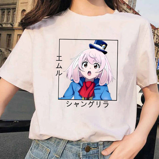 Emuru T-shirt - Harajuku Round Neck