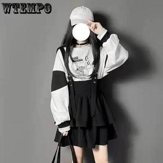 Vintage Gothic Punk Lolita Skirt - High Waist Harajuku Y2K Mini Suspender Skirt - Kawaii Stop - 