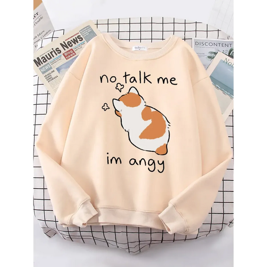 Kawaii ’Im Angy’ Cat Hoodie - Women’s Clothing & Accessories - 1