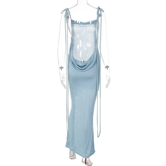 Lace Up Backless Dress - All Dresses - 2