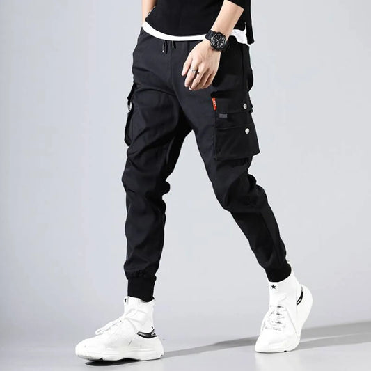 Black Harajuku Men’s Pants with Pockets - Bottoms - 5