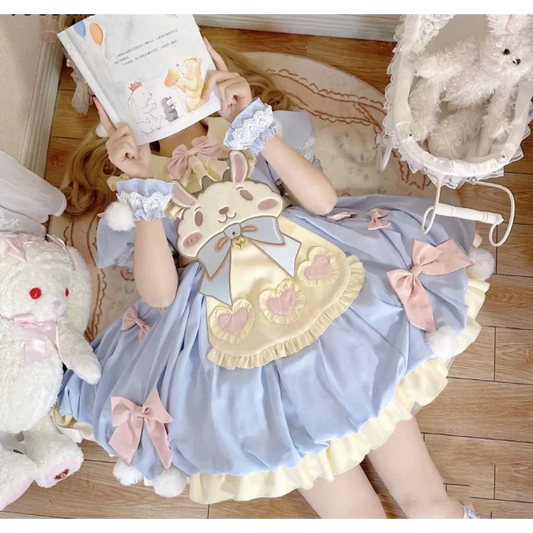 Pastel Lolita Bunny Bow Dress - All Dresses - Lolita Dress - 2