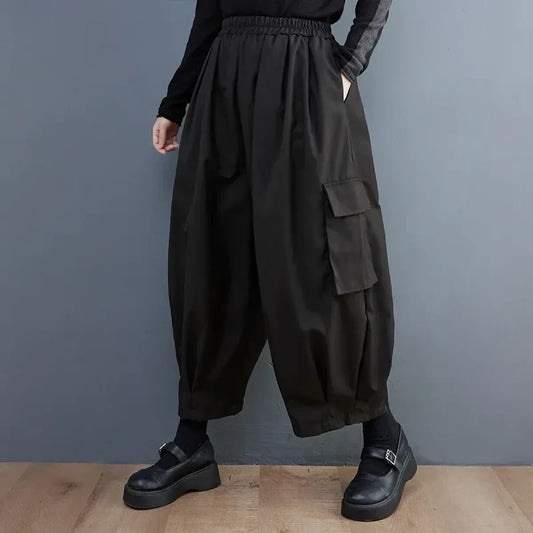 Oversized Cargo Pants – High Waist Loose Fit with Pocket Details - Bottoms - Women’s Pants - 7