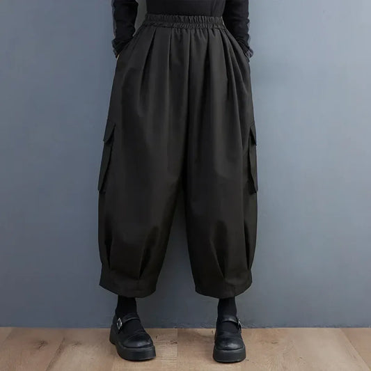 Oversized Cargo Pants – High Waist Loose Fit with Pocket Details - Bottoms - Women’s Pants - 1