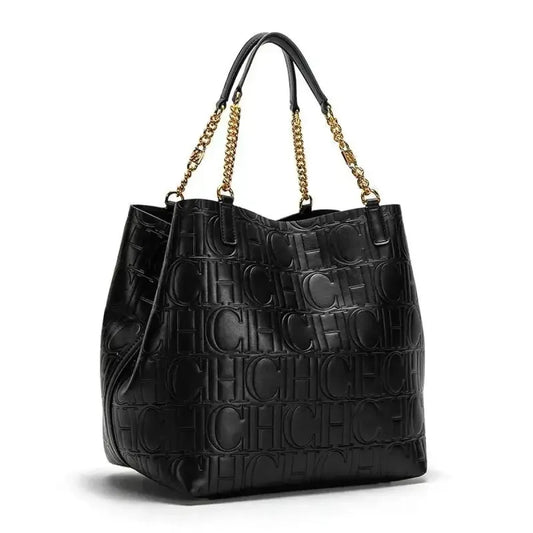 CHCH Embossed Chain Strap Large Tote Bag - Harajuku Style - Tote Bag - 1
