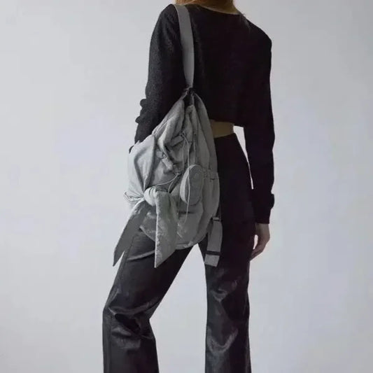 Nylon Bow Drawstring Convertible Backpack - Women Bags & Wallets - Backpack - 2