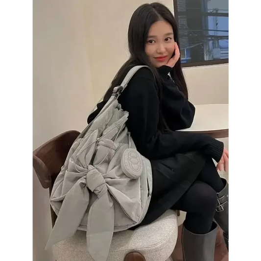 Nylon Bow Drawstring Convertible Backpack - Women Bags & Wallets - Backpack - 8