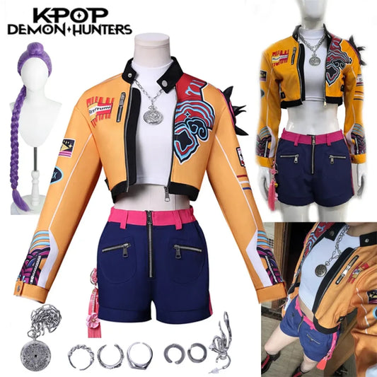 Rumi Kpop Demon Hunters Cosplay Set with Wig - Anime - Cosplay - 1