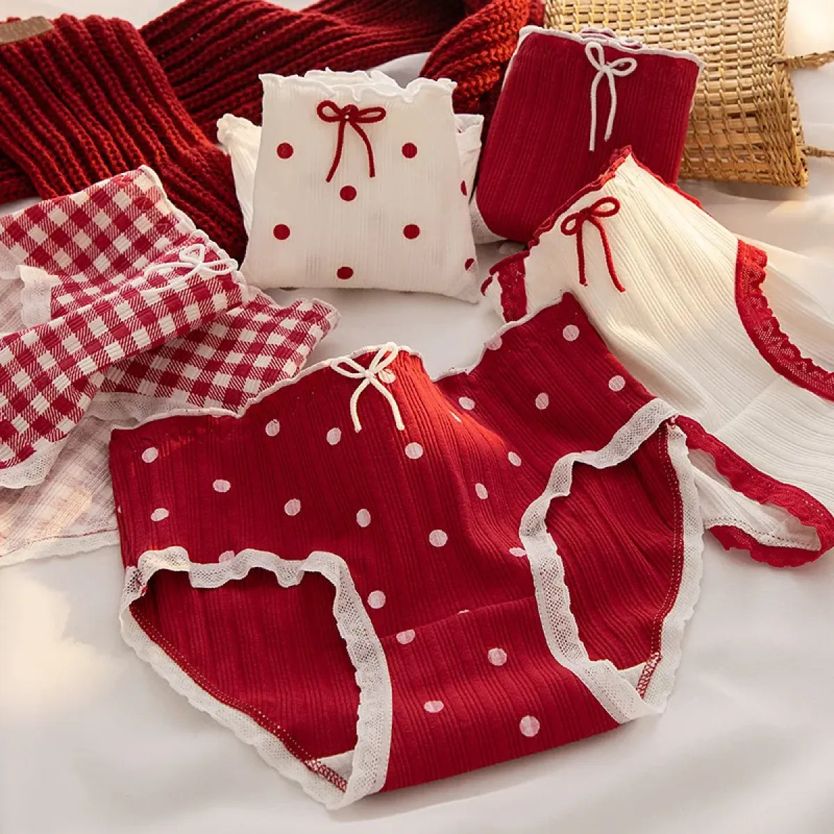 Cute Soft Briefs 5-Pack Cotton Panties for Women Kawaii Stop Cute Soft Briefs 5-Pack Cotton Panties for Women Kawaii Stop