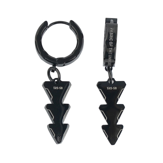 TRS-58 Black Steel Triangle Earrings