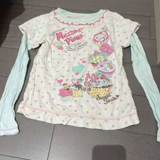 Fairy Cartoon Print Casual T-Shirt - T-Shirts - Long - Round - Women T-shirts - 1