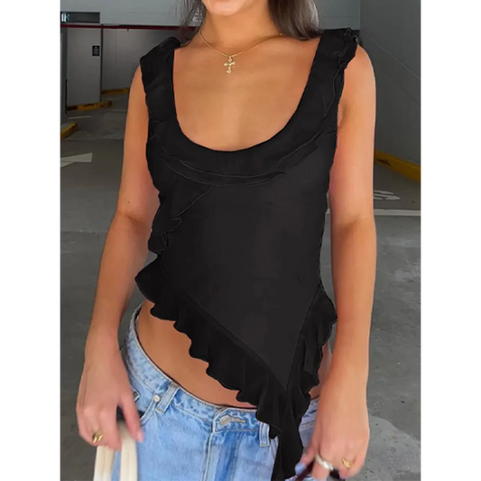 Fairy Kei Ruffle Irregular Camisole - Tops & Tees - cami tops - 7