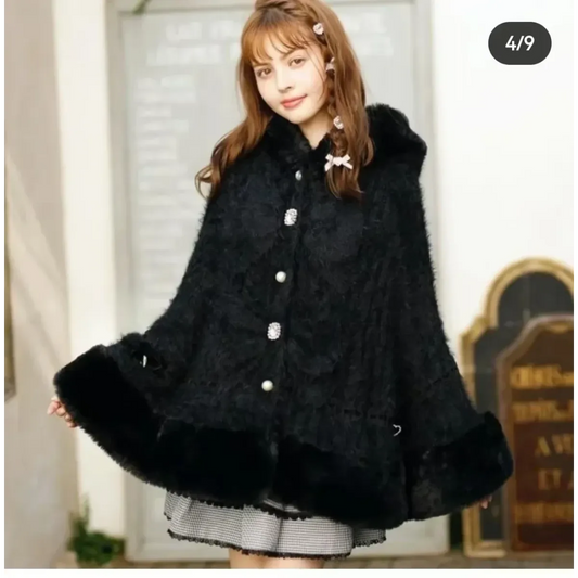 Sweet Princess Faux Fur Hooded Cape Coat - Jackets - Jacket - 2
