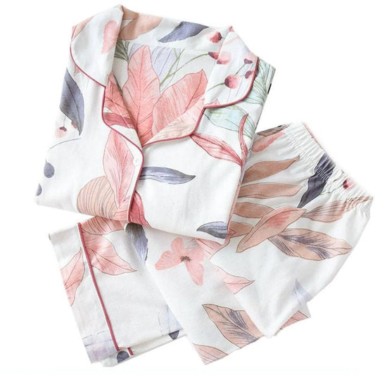 Floral Cotton Pajamas - Women’s Clothing & Accessories - 1