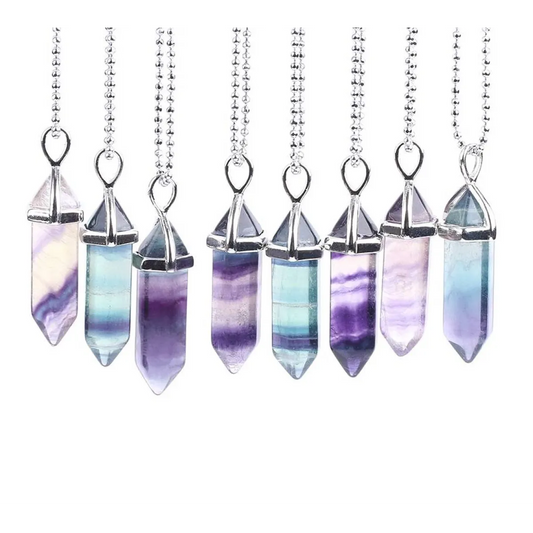 Colorful Fluorite Quartz Necklace - Women’s Jewelry - 1