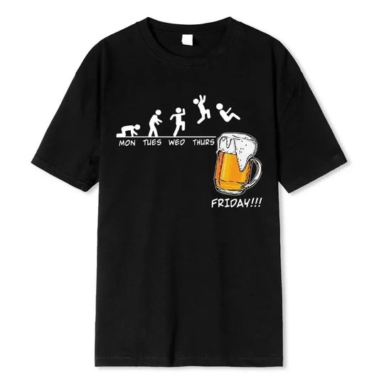 Friday Beer Print Men’s T-Shirt: Funny Hip Hop Streetwear - T-Shirts - 1