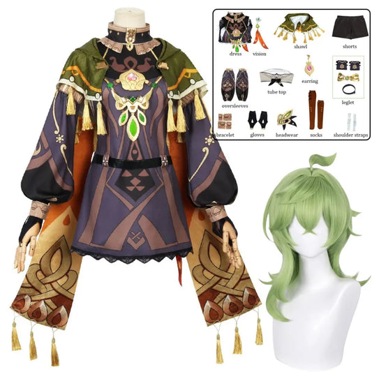 Collei Genshin Impact Cosplay Costume Set with Wig - Cosplay - Cosplay - 1