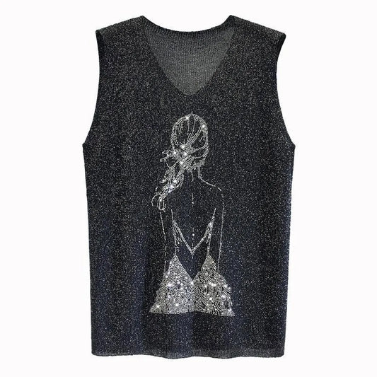 Glitter Print Tank Top - Women’s Clothing & Accessories - 2