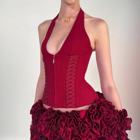 Gothic Halter Corset Top - Tops & Tees - Tops - 2