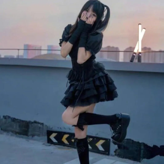 Gothic Lace Ruffle Skirt - Bottoms - Skirts - 2