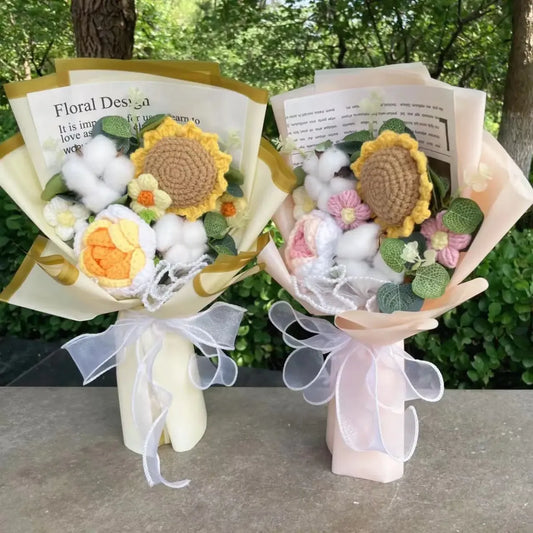 Handmade Crochet Flower Bouquet – Gift for Weddings & Graduations - Plushies - Plushie - 2