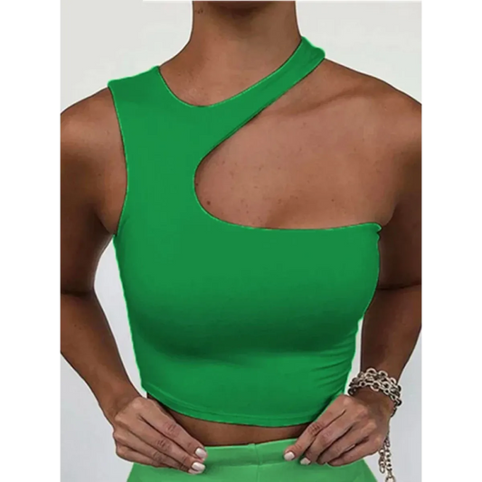 Harajuku Cutout One Shoulder Crop Top - Women’s Clothing & Accessories - Crop Tops - 2