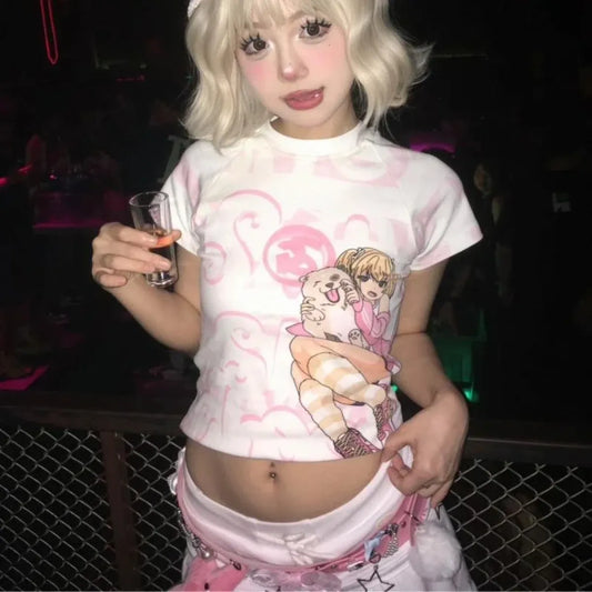 Harajuku Kawaii Graphic Crop T-Shirt - T-Shirts - T-Shirts - 1