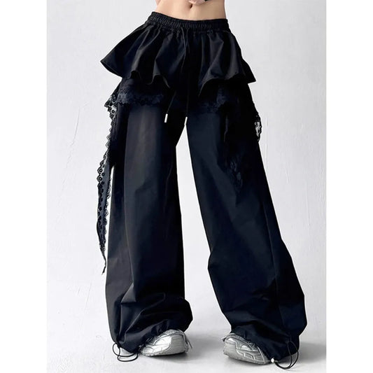 Harajuku Lace Ruffle Cargo Pants - Bottoms - Women’s Pants - 2