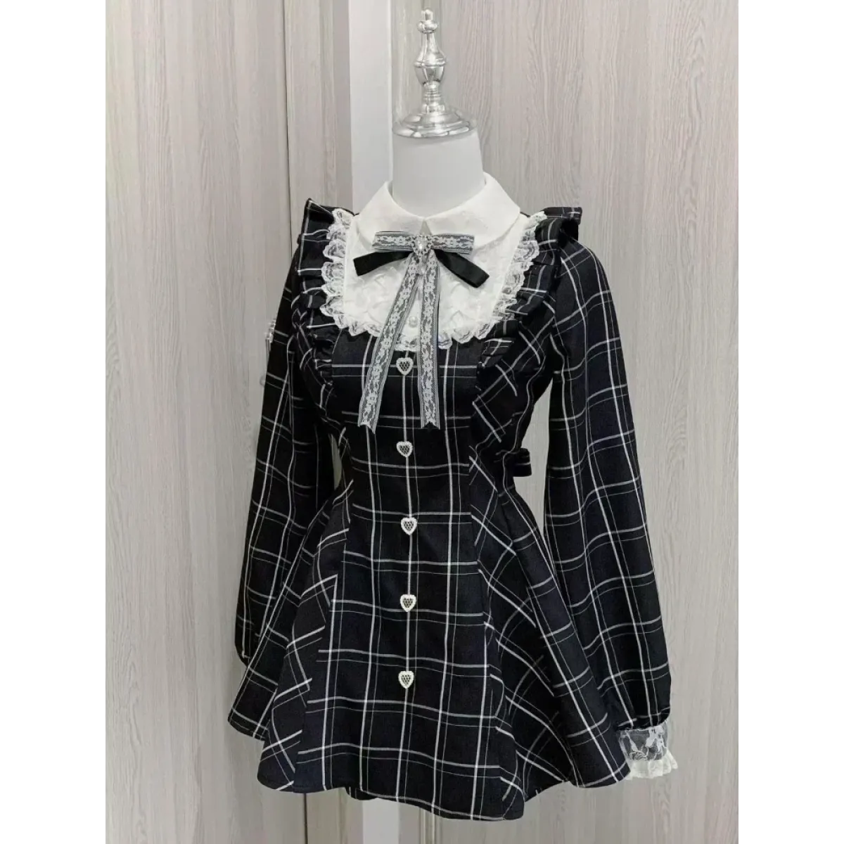 Lolita Plaid Lace Trim Dress for Cute Kawaii Style – Kawaii Stop