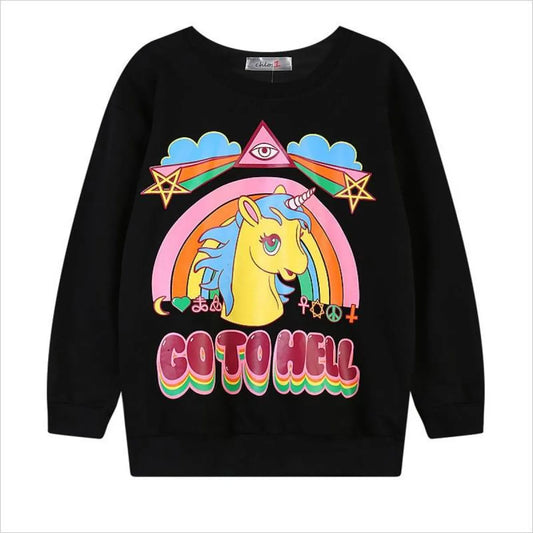 Unicorn Go To Hell Sweatshirt - T-Shirts - 2