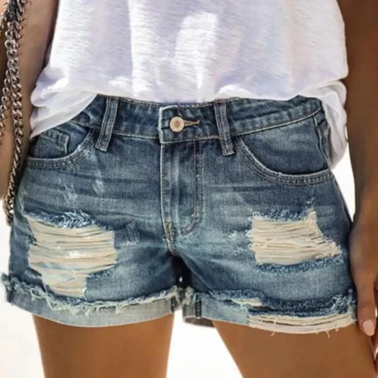 Korean Style High Waist Jean Shorts - Bottoms - 4