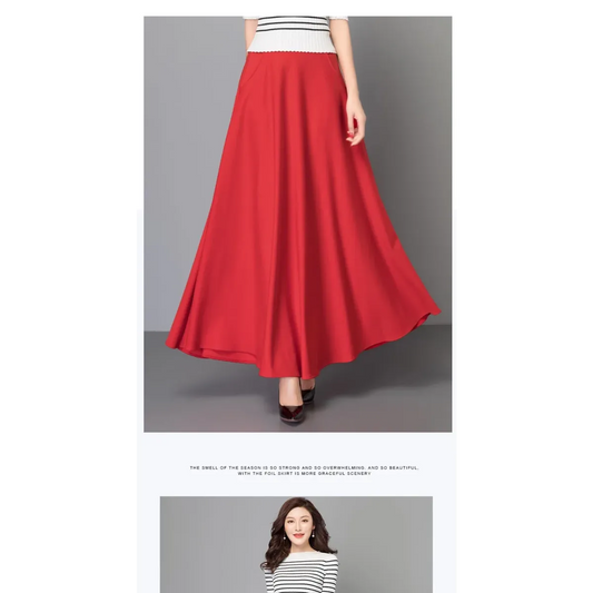 High Waist A-Line Maxi Skirt with Pockets - Bottoms - Maxi Skirt - 2