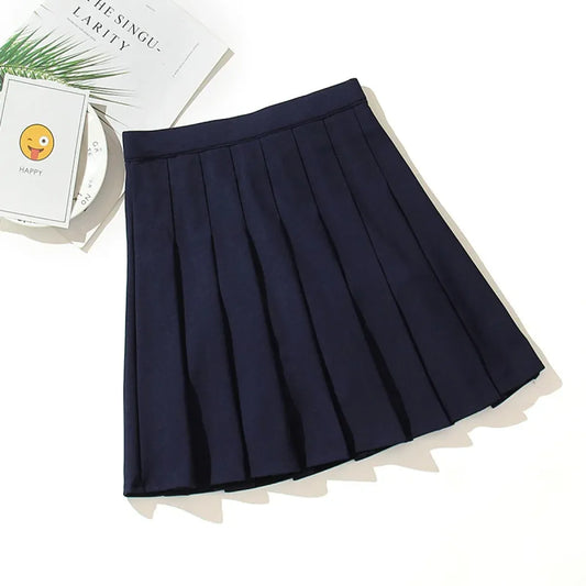 High Waist Pleated Skirt – Kawaii Harajuku Lolita Sailor Style - Bottoms - Skirts - 11