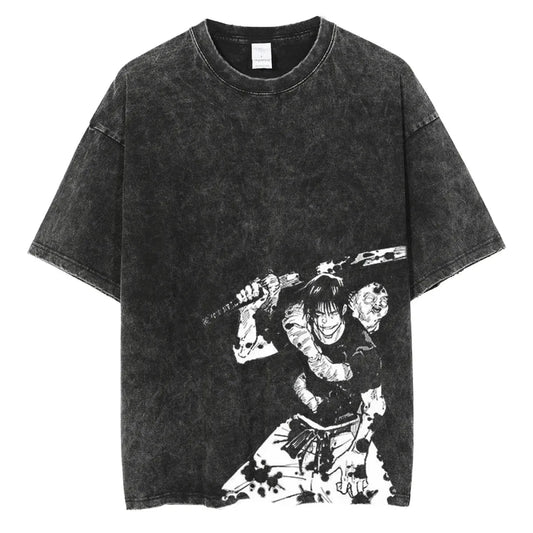 Hip Hop Streetwear Vintage T-shirt - Japanese Anime Graphic Print - T-Shirts - 1
