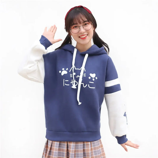 Japanese Cats Harajuku Hoodie – Special Edition - Women’s Clothing & Accessories - 1
