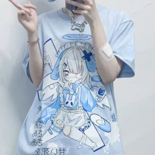 Harajuku Kawaii Anime Oversized Tee - T-Shirts - Short - T-Shirts - 11
