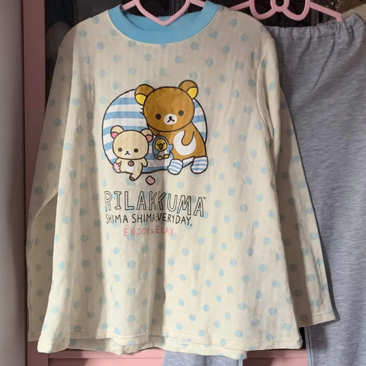 Kawaii Cartoon Print Long Sleeve Tee – Harajuku Loose Casual Top - T-Shirts - Long - Round - T-Shirts - 3