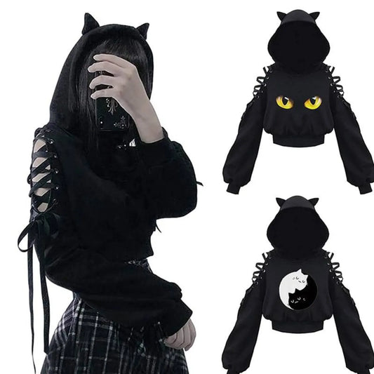 Kawaii Cat Ears Hoodie - Women’s Clothing & Accessories - Hooded - 1