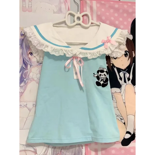 Kawaii Lace Patchwork T-Shirt - T-Shirts - 1