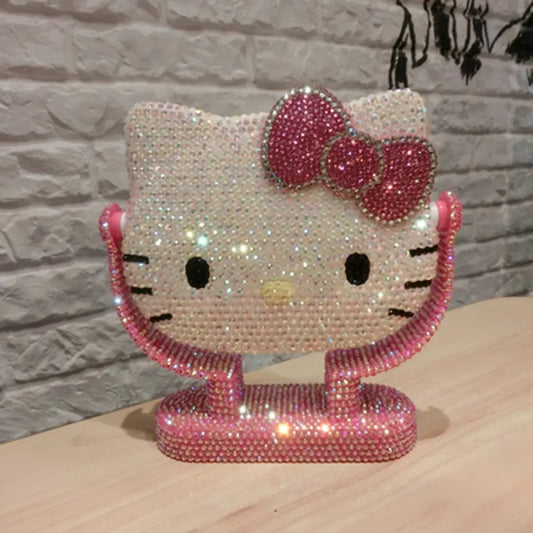 Hello Kitty Rhinestone Bling Makeup Mirror - Sanrio - Stationery - 2